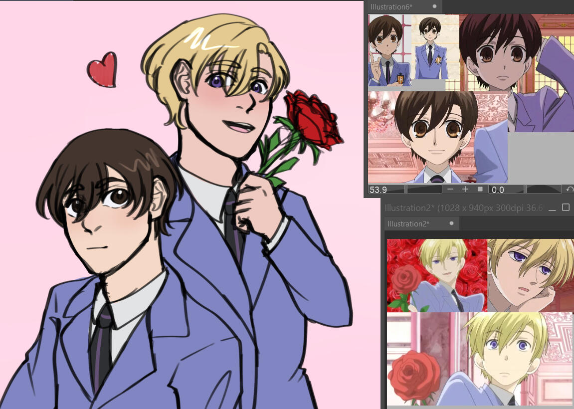 Haruhi Fujioka and Tamaki Suoh (Ouran High School Host Club)