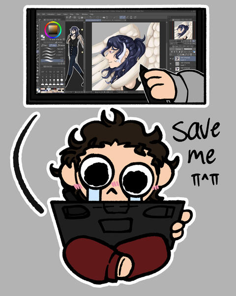 me (irl struggle doodle)